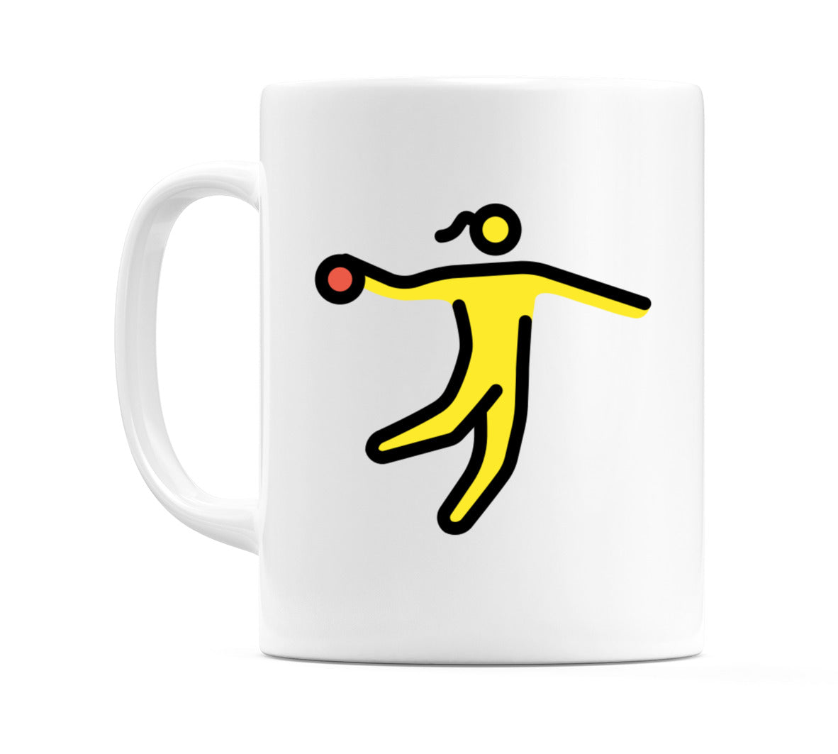 Female Playing Handball Emoji Mug