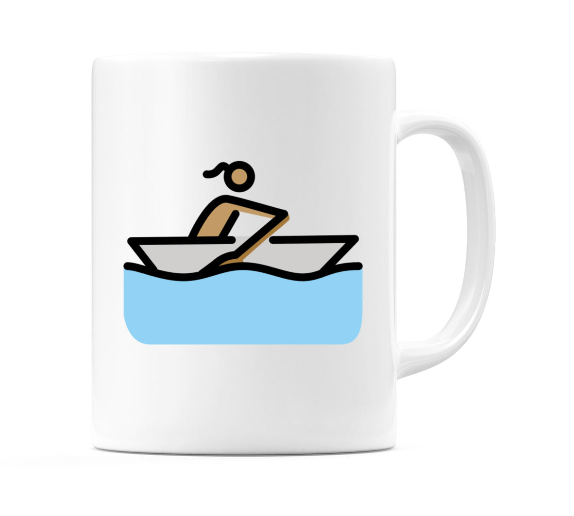 Female Rowing Boat: Medium Skin Tone Emoji Mug