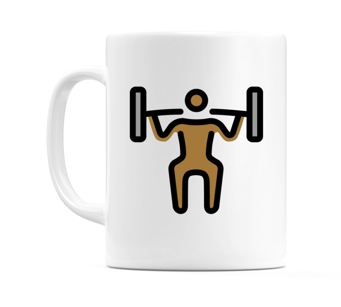 Male Lifting Weights: Medium-Dark Skin Tone Emoji Mug