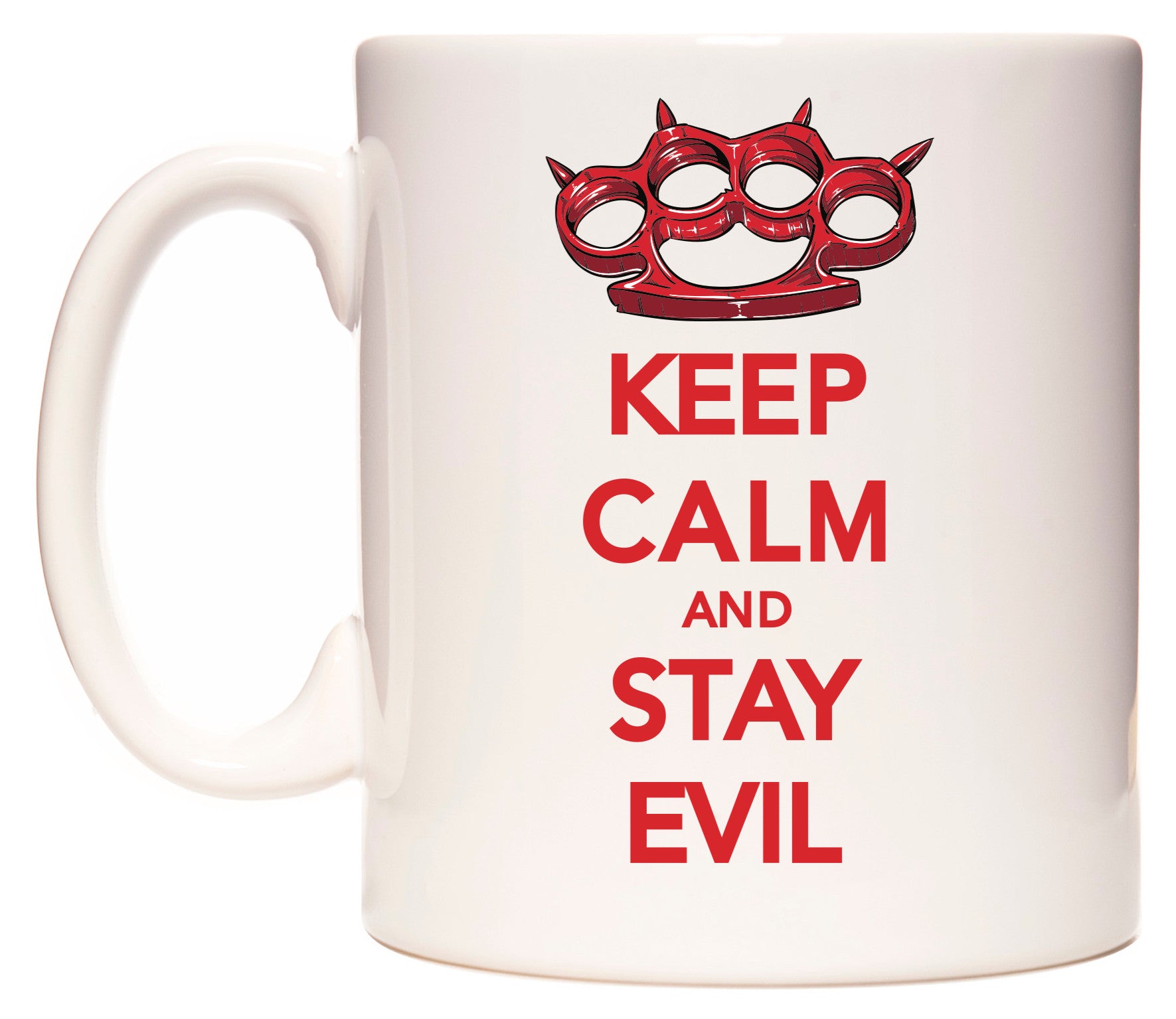 This mug features KEEP CALM AND STAY EVIL