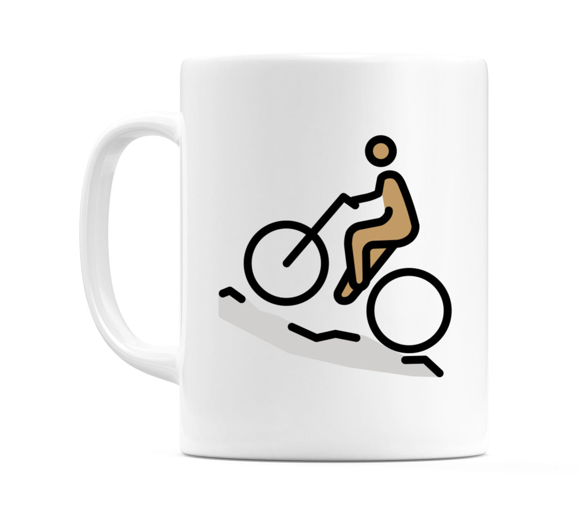 Male Mountain Biking: Medium Skin Tone Emoji Mug