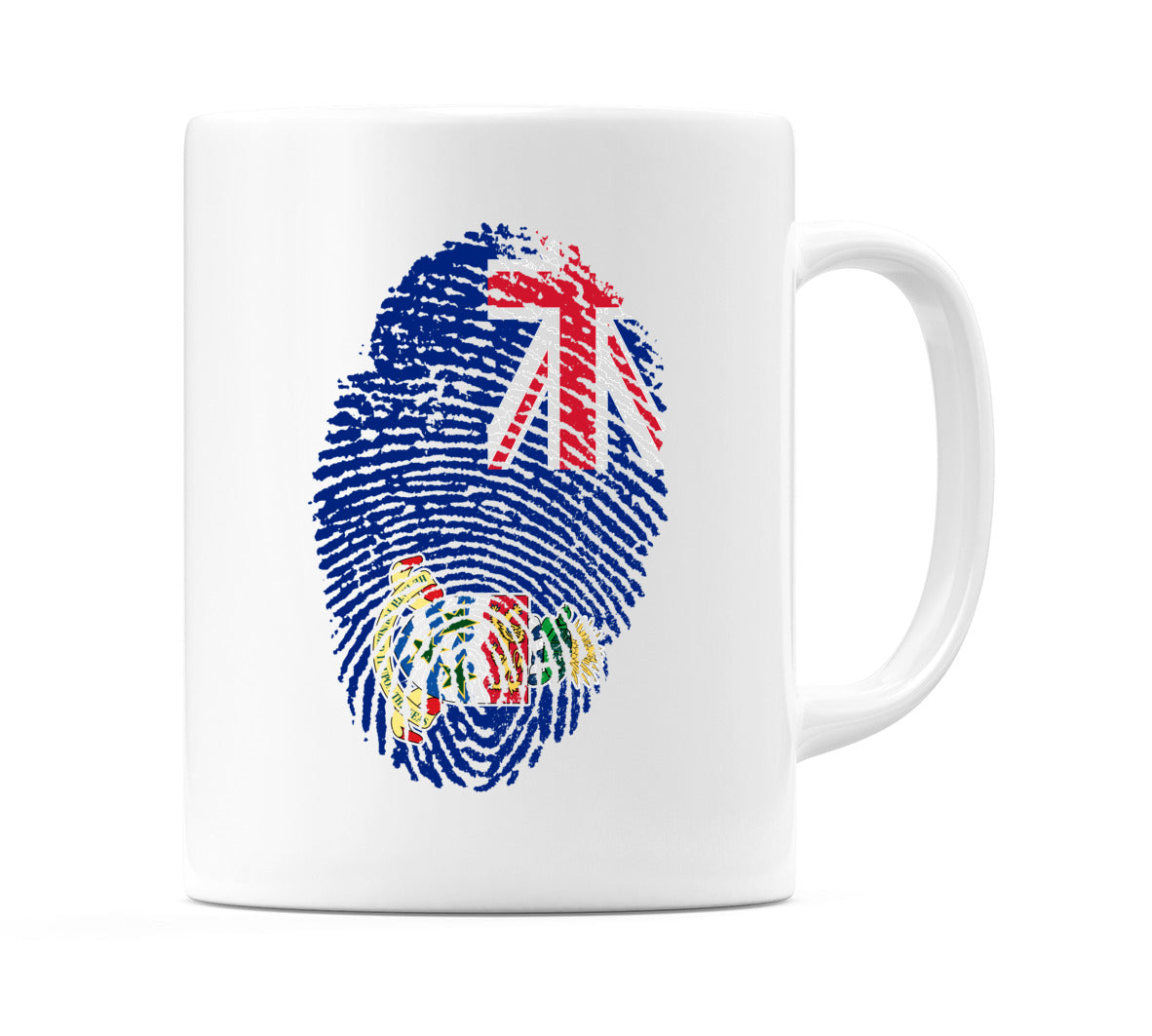 Cayman Islands Finger Print Flag Mug