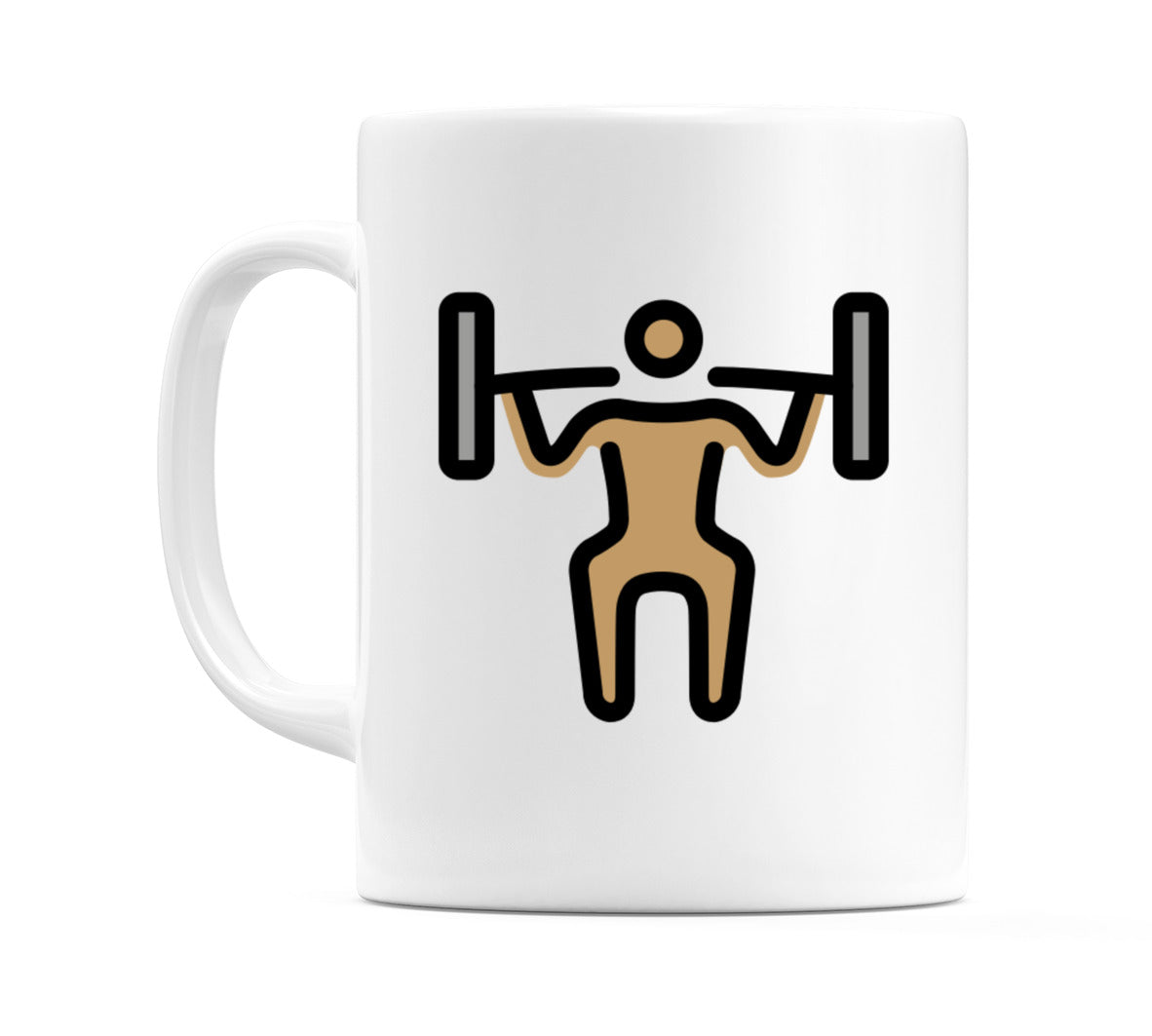 Male Lifting Weights: Medium Skin Tone Emoji Mug