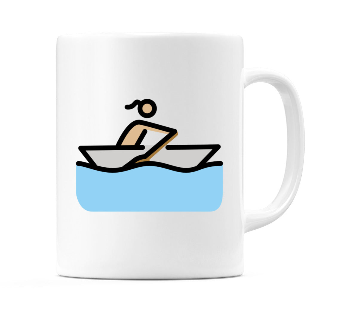 Female Rowing Boat: Medium-Light Skin Tone Emoji Mug