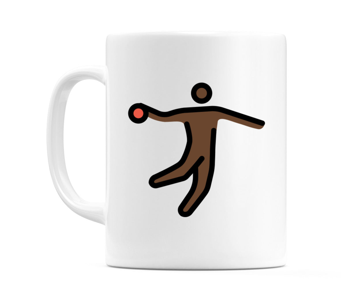 Male Playing Handball: Dark Skin Tone Emoji Mug