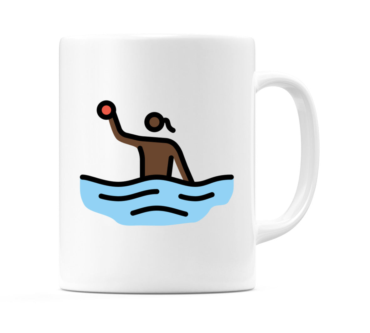 Female Playing Water Polo: Dark Skin Tone Emoji Mug