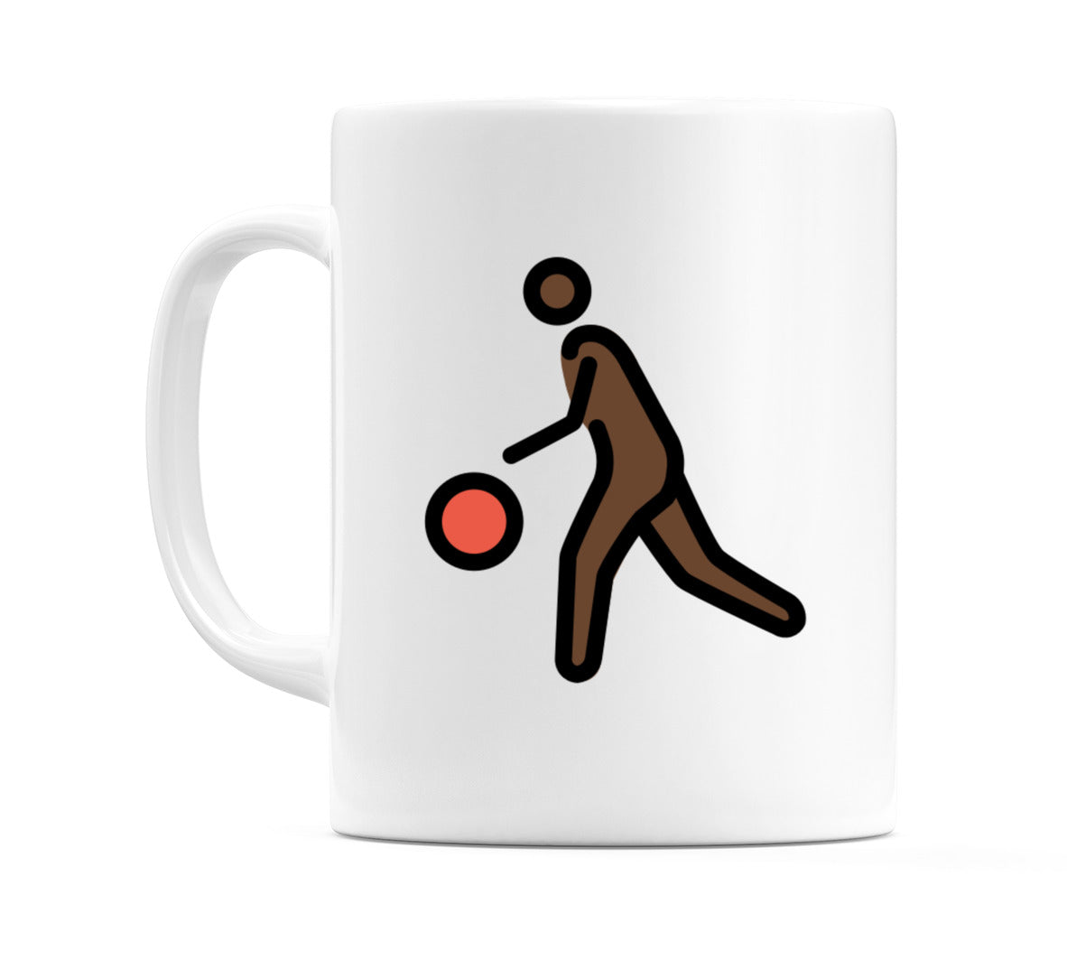 Male Bouncing Ball: Dark Skin Tone Emoji Mug