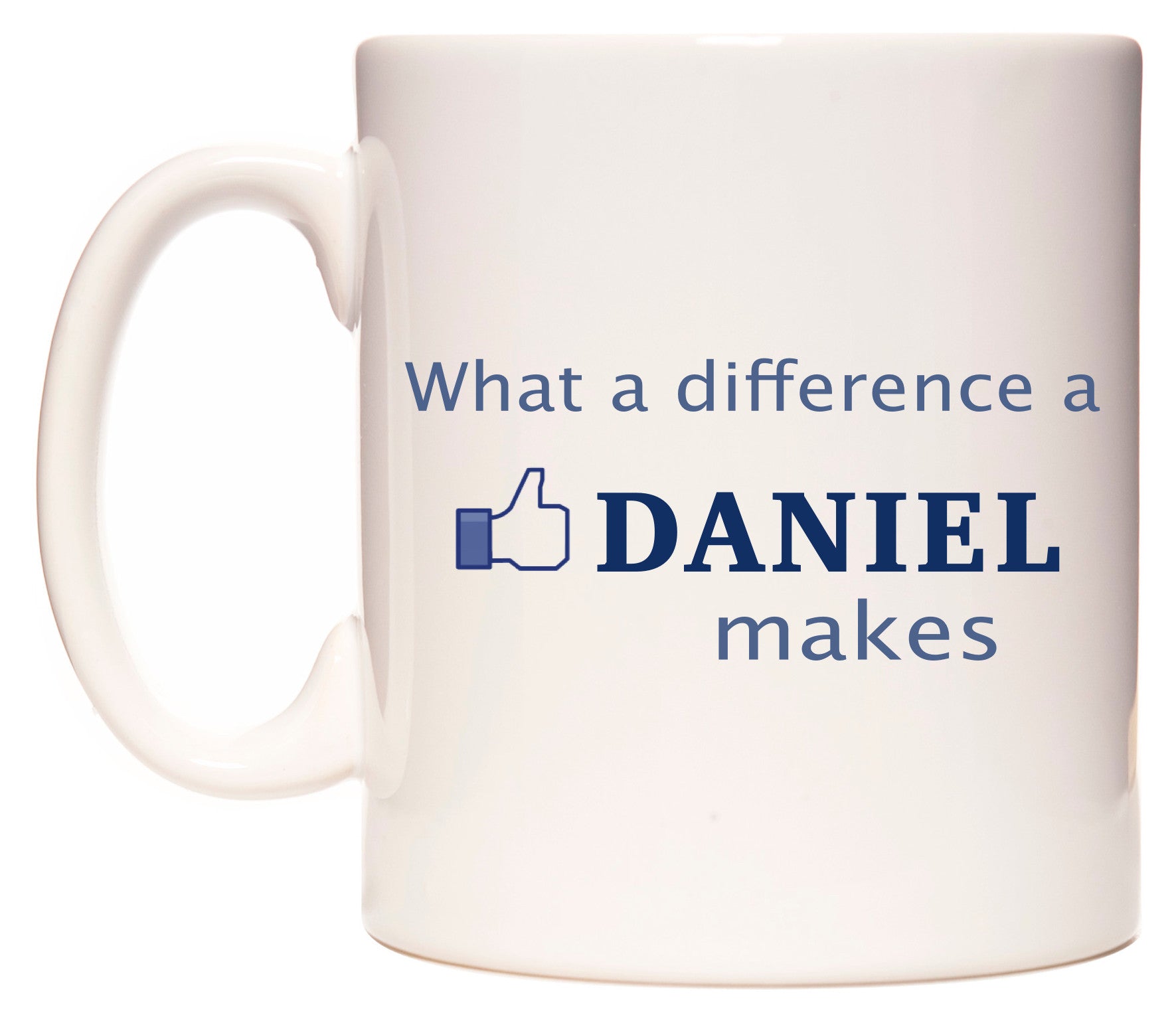 This mug features What A Difference A Daniel Makes