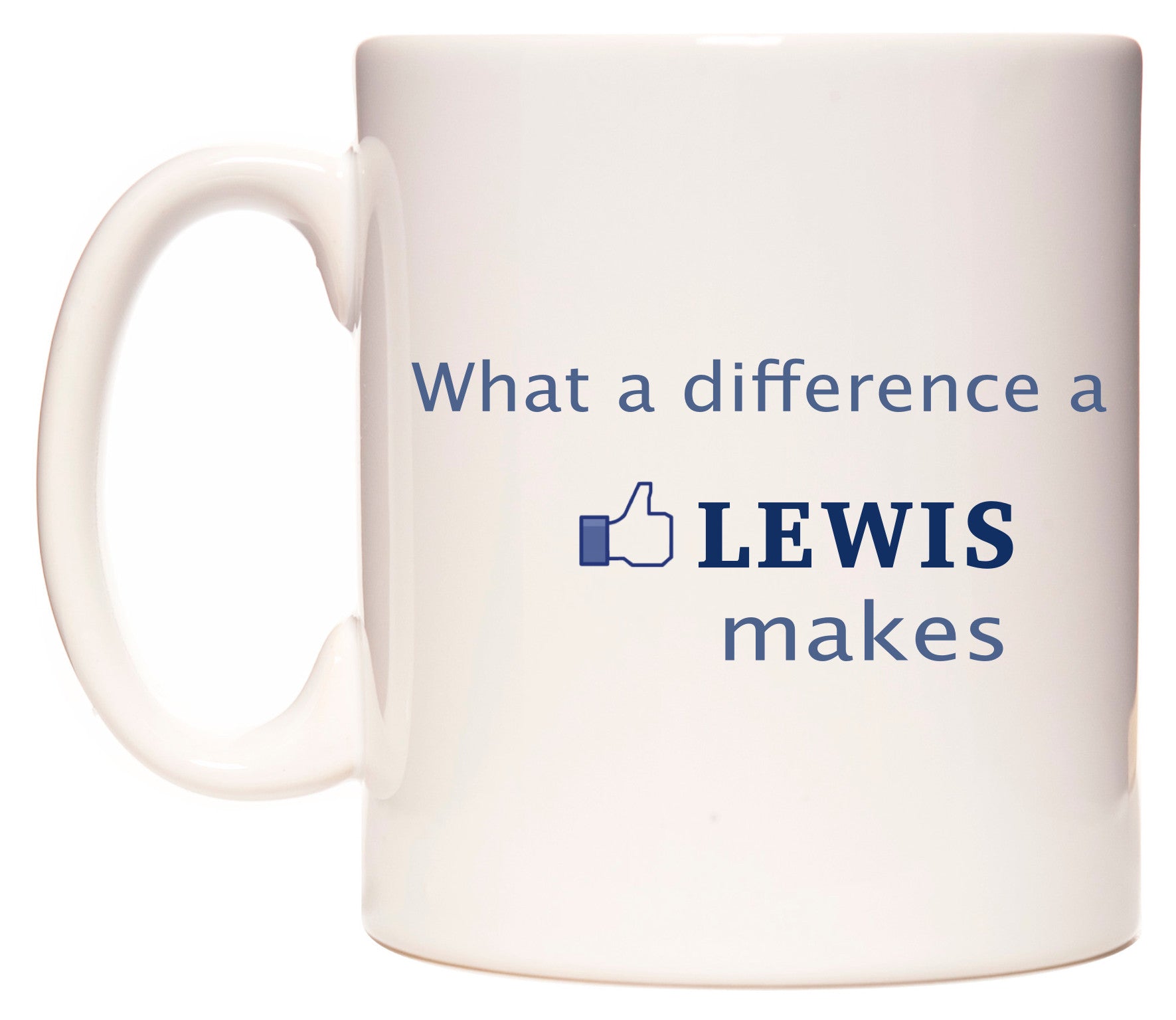 This mug features What A Difference A Lewis Makes