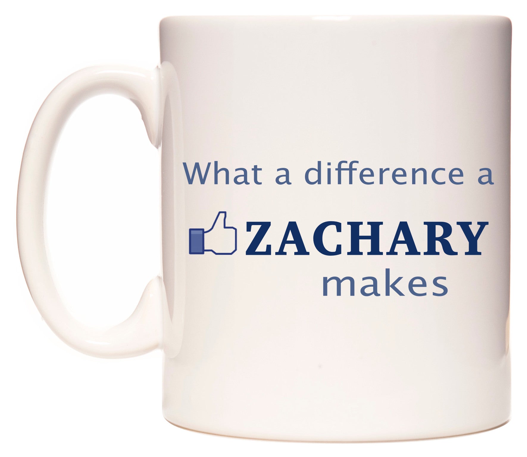 This mug features What A Difference A Zachary Makes
