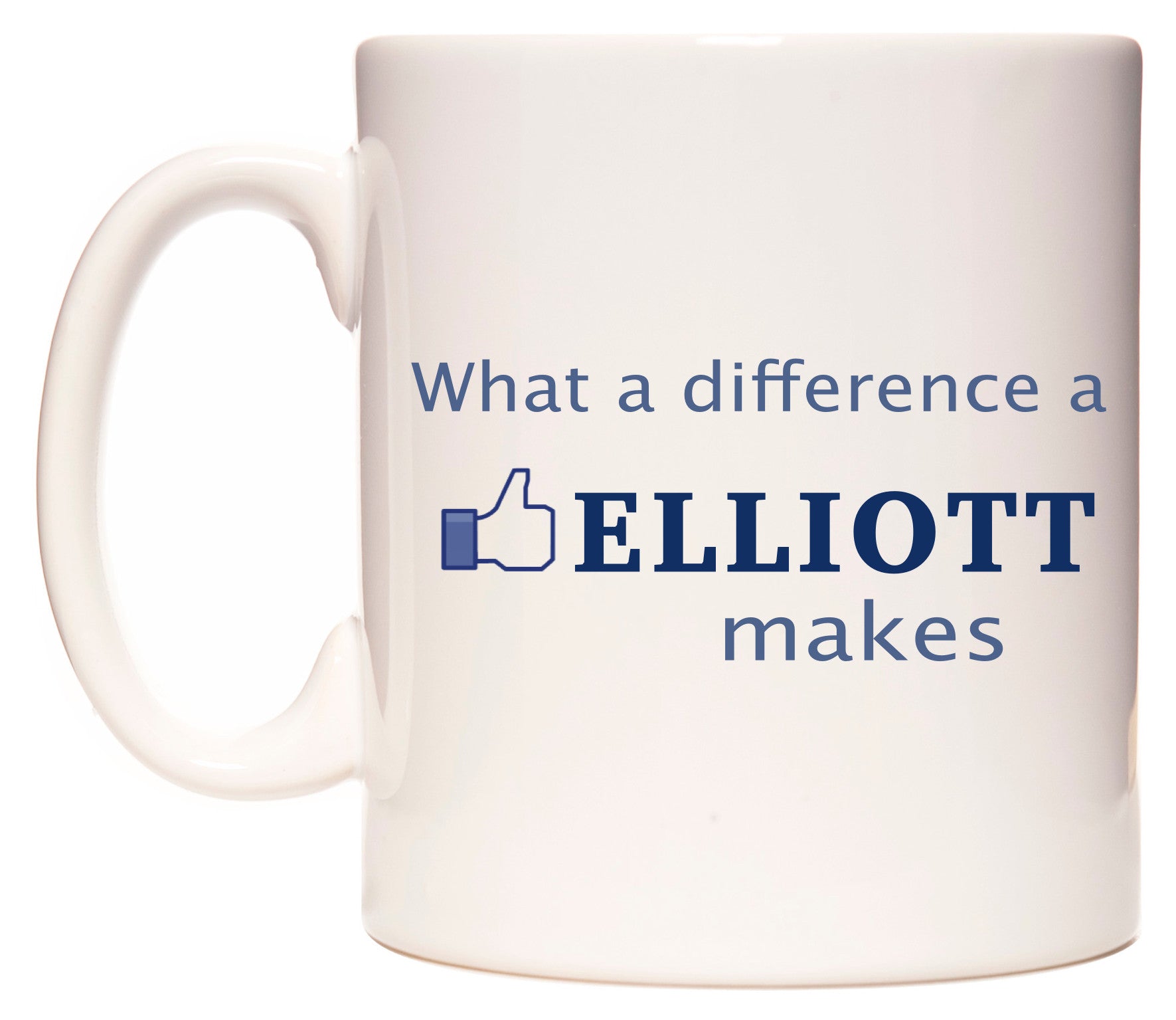 This mug features What A Difference A Elliott Makes