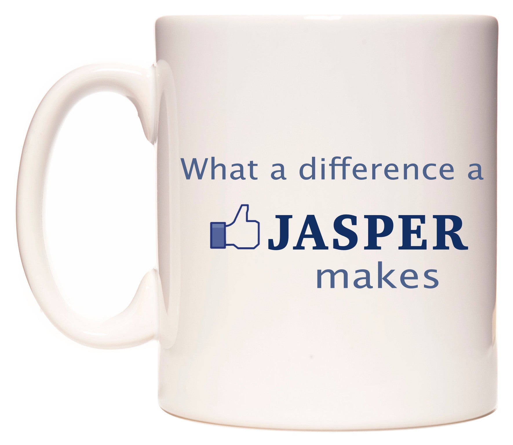 This mug features What A Difference A Jasper Makes
