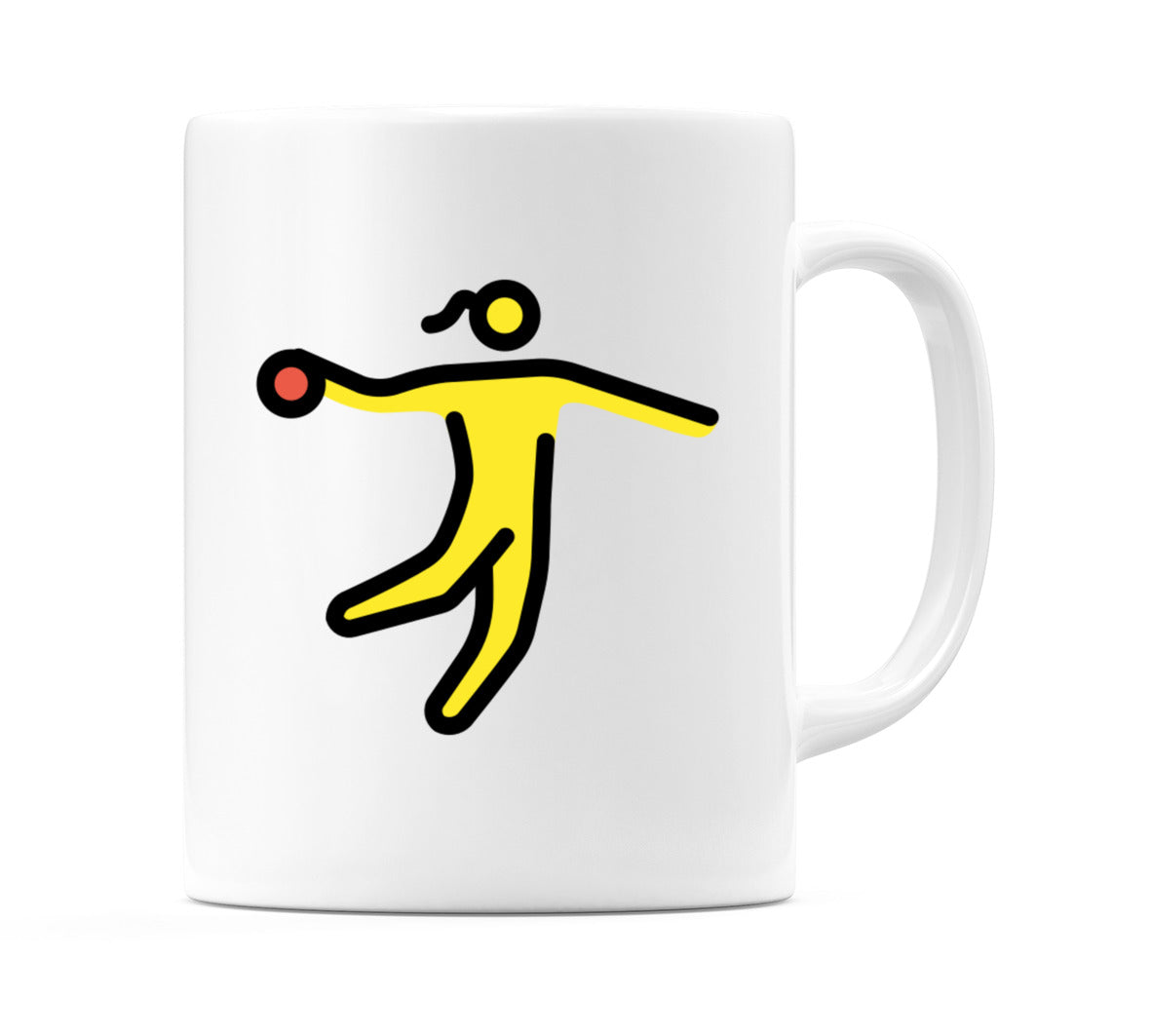 Female Playing Handball Emoji Mug
