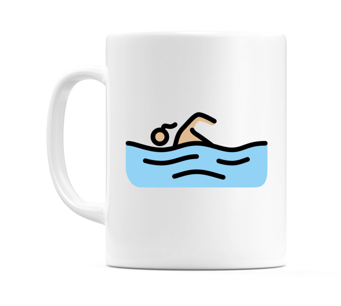 Female Swimming: Medium-Light Skin Tone Emoji Mug