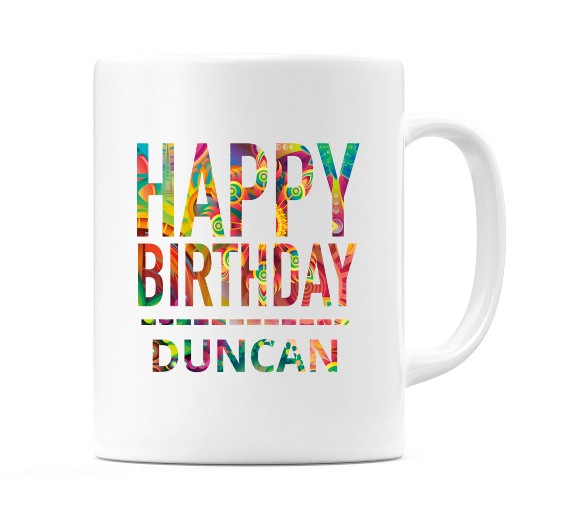 Happy Birthday Duncan (Tie Dye Effect) Mug Cup by WeDoMugs