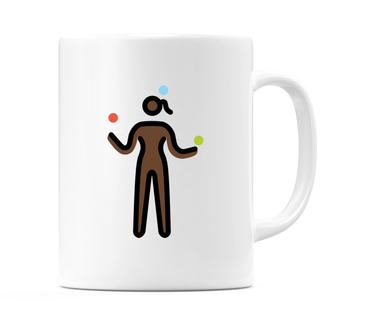 Female Juggling: Dark Skin Tone Emoji Mug