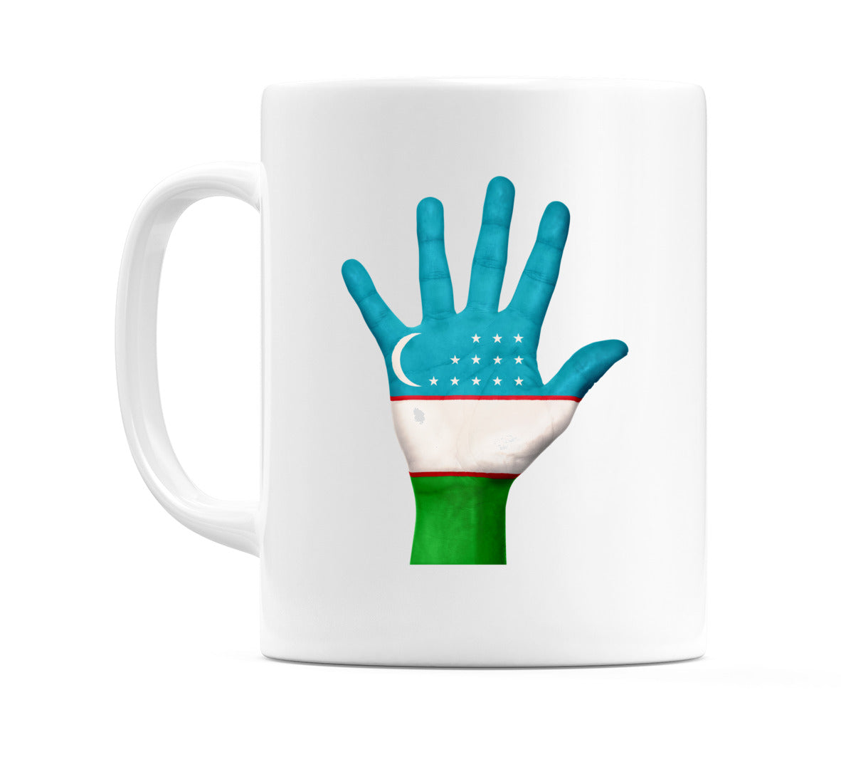 Uzbekistan Hand Flag Mug