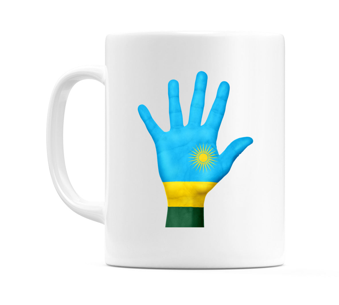 Rwanda Hand Flag Mug