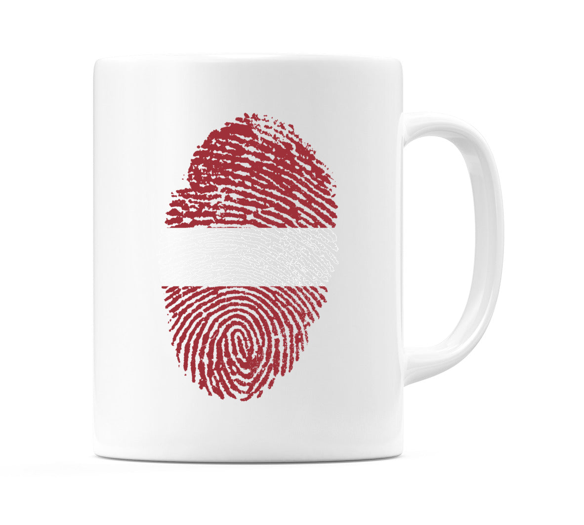 Latvia Finger Print Flag Mug