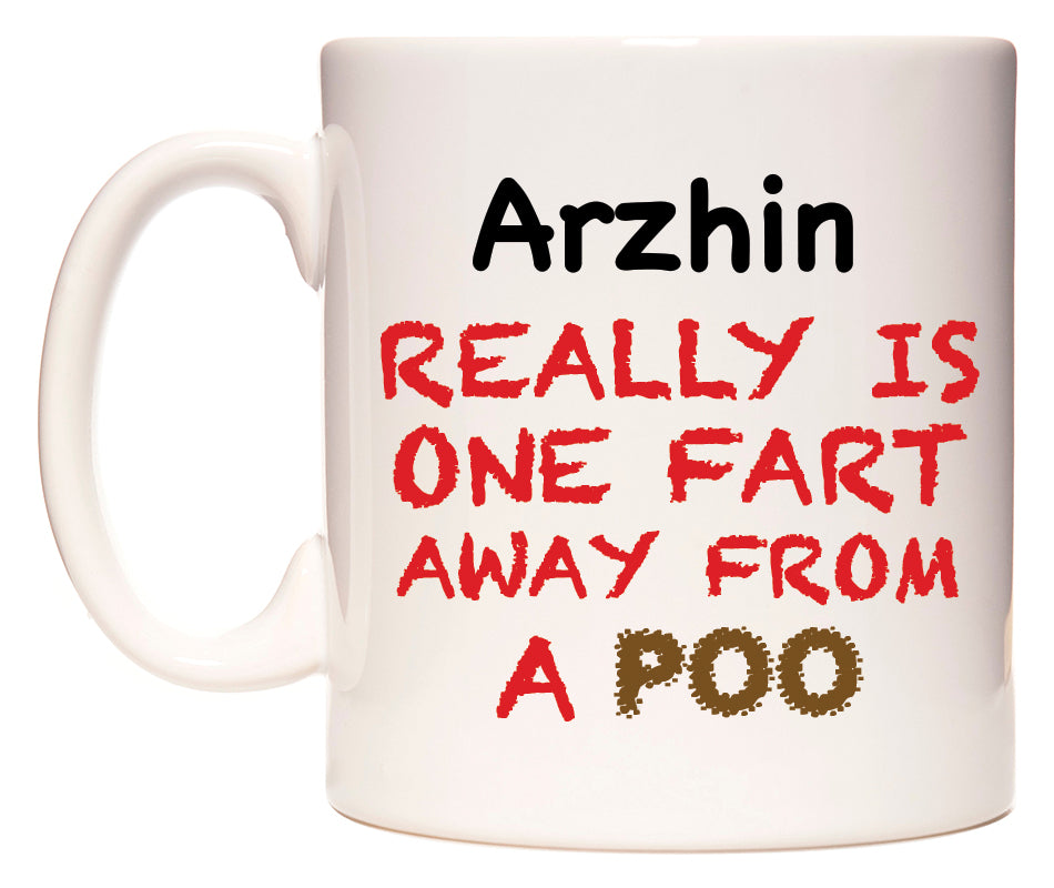 This mug features Arzhin Really is ONE Fart Away from A Poo