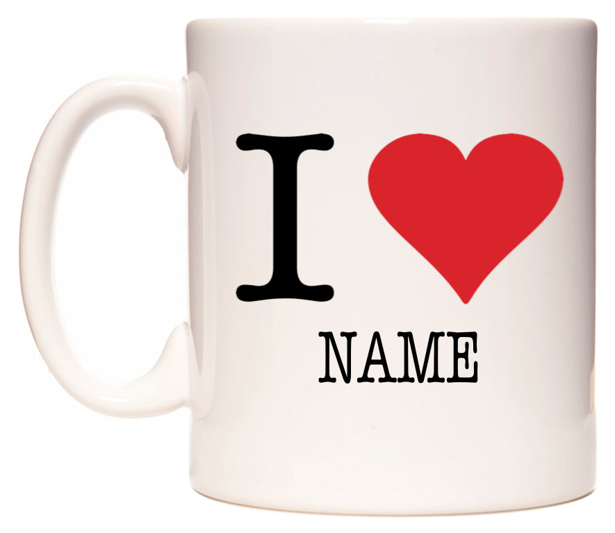 I Love Personalised Mug (Style 1)