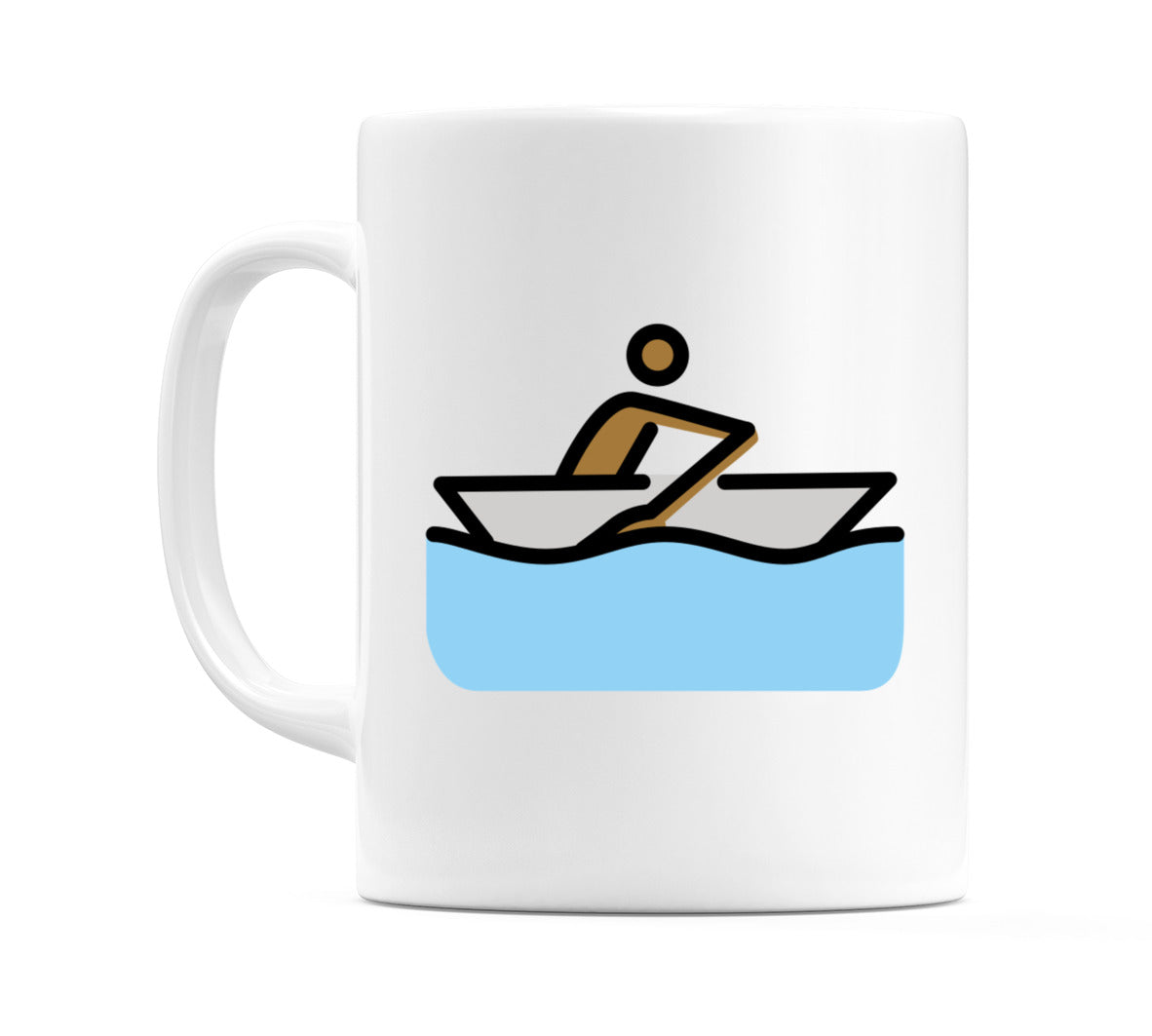 Male Rowing Boat: Medium-Dark Skin Tone Emoji Mug