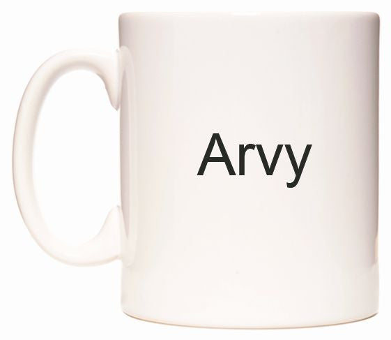 This mug features Arvy