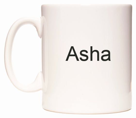 This mug features Asha