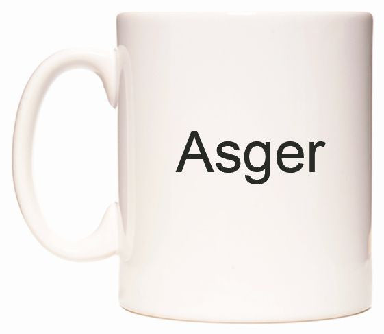 This mug features Asger