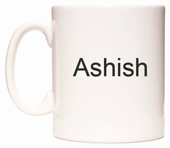 This mug features Ashish