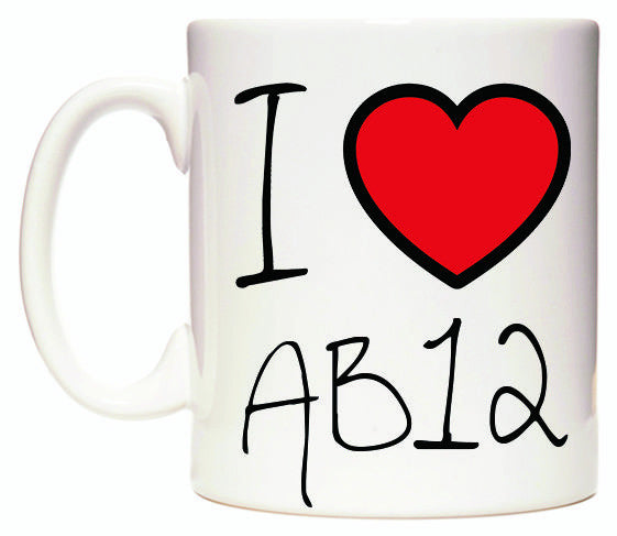 This mug features I Love AB12