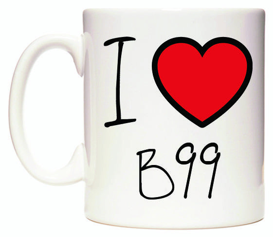 This mug features I Love B99