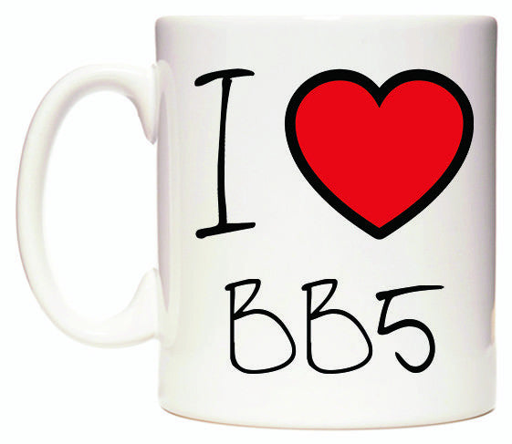 This mug features I Love BB5