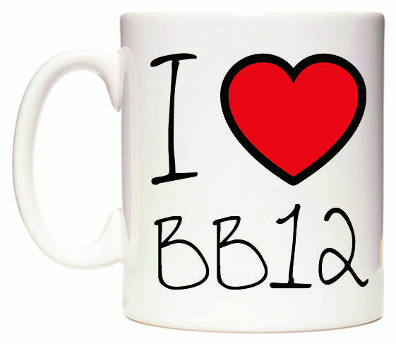 This mug features I Love BB12