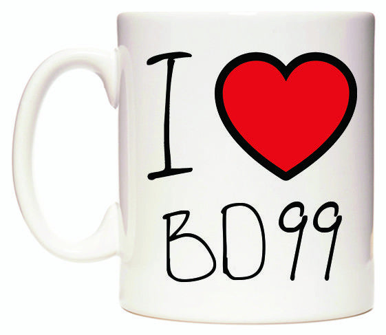 This mug features I Love BD99