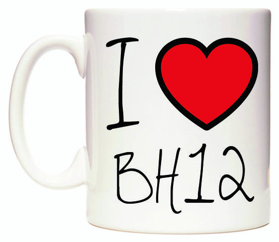 This mug features I Love BH12