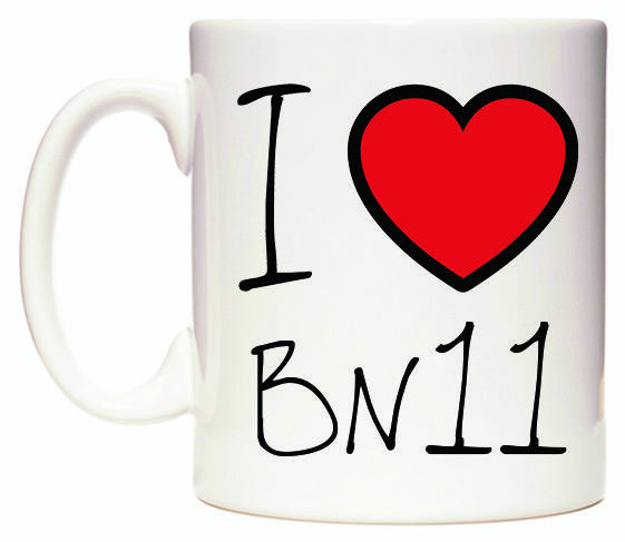 This mug features I Love BN11