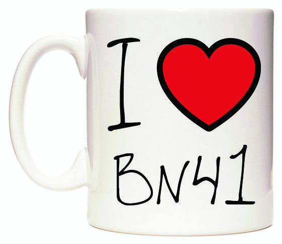 This mug features I Love BN41