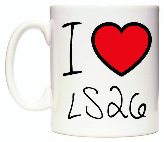 This mug features I Love LS26