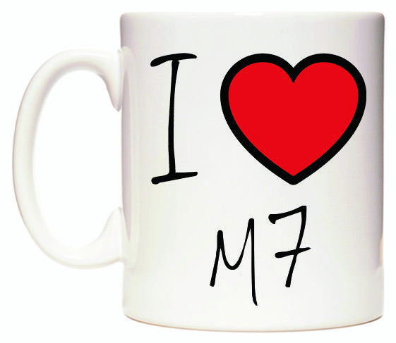 This mug features I Love M7