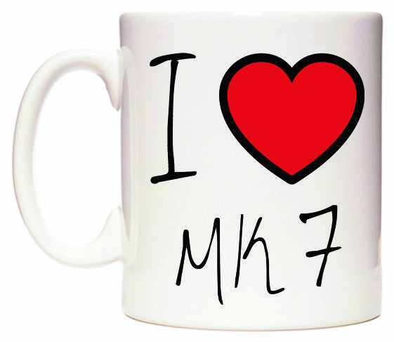 This mug features I Love MK7