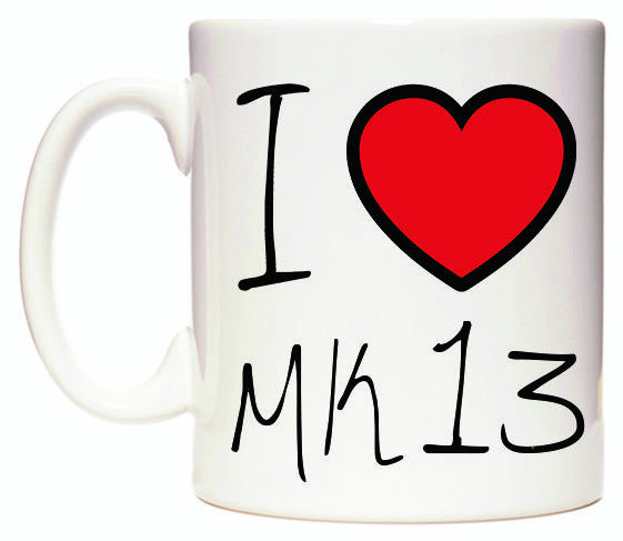 This mug features I Love MK13