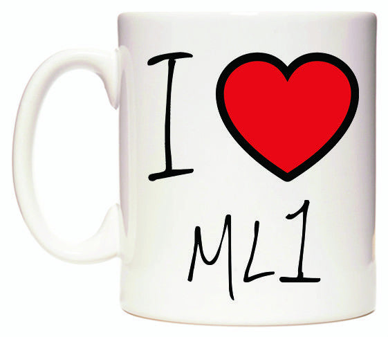 This mug features I Love ML1