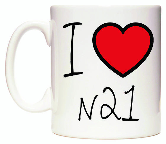 This mug features I Love N21