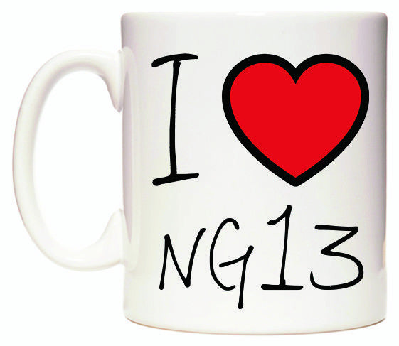 This mug features I Love NG13