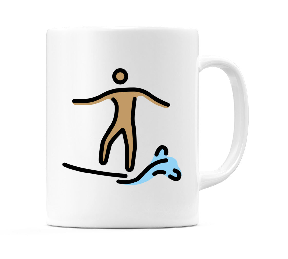 Male Surfing: Medium Skin Tone Emoji Mug