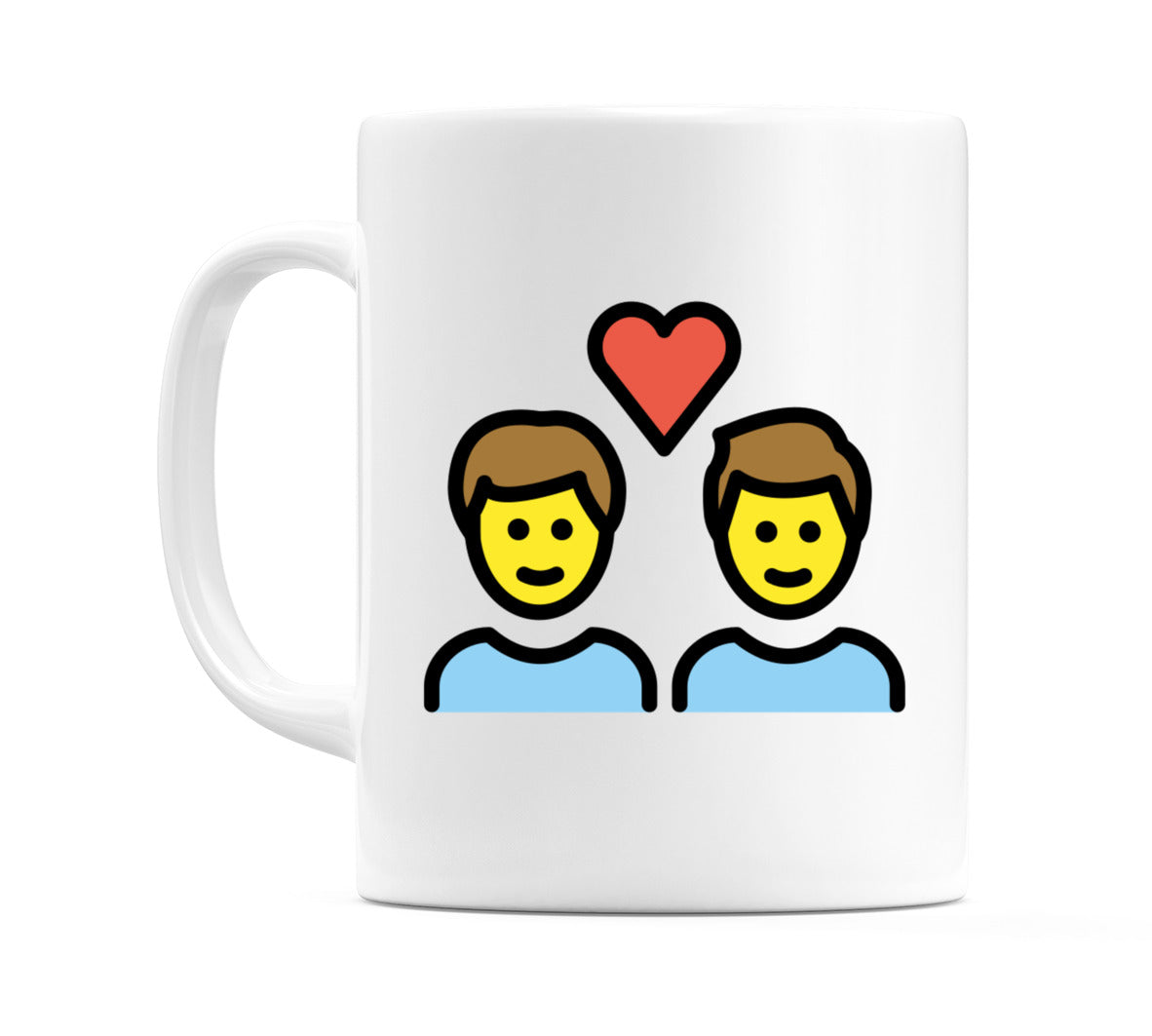 Couple With Heart: Male, Male Emoji Mug