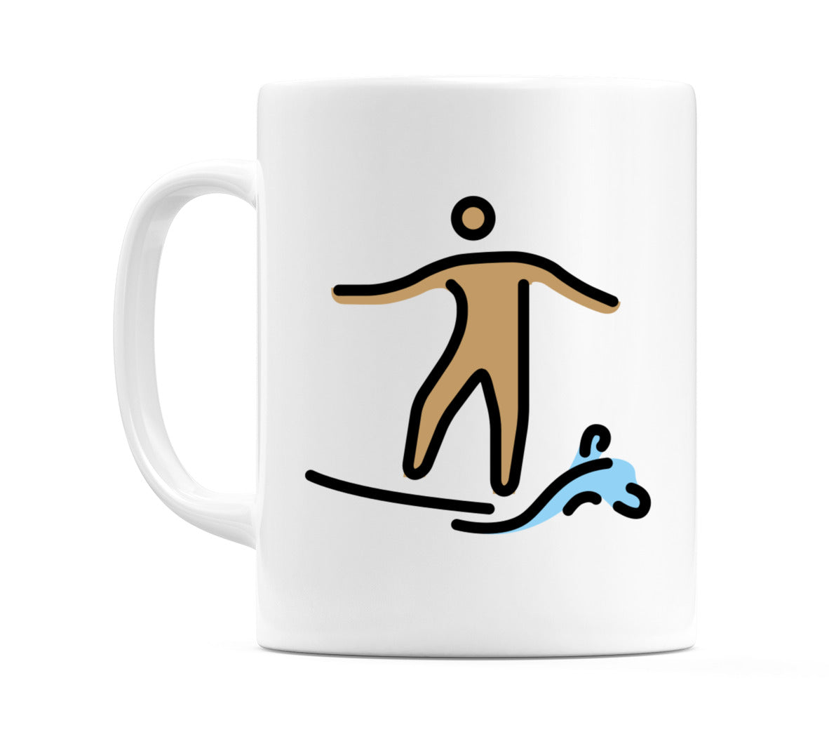 Person Surfing: Medium Skin Tone Emoji Mug