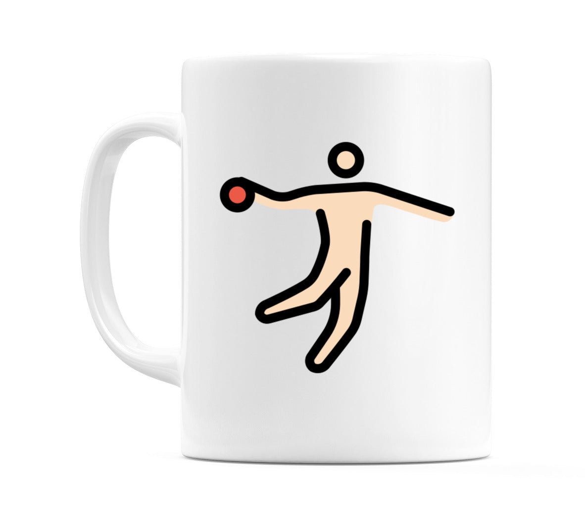 Male Playing Handball: Light Skin Tone Emoji Mug