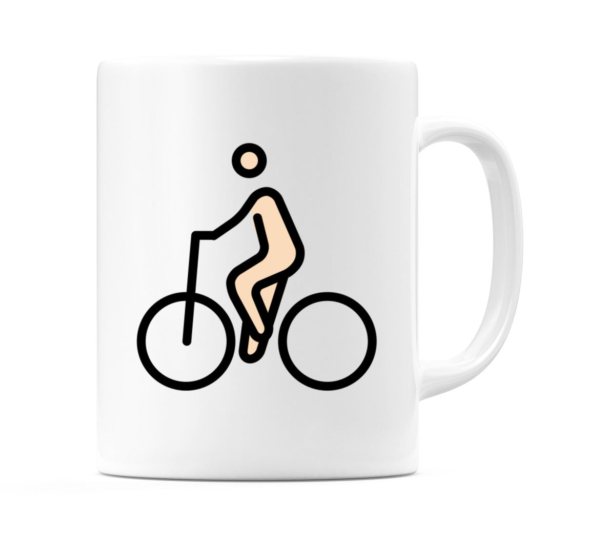 Person Biking: Light Skin Tone Emoji Mug